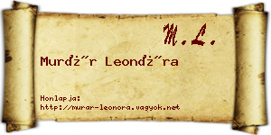 Murár Leonóra névjegykártya
